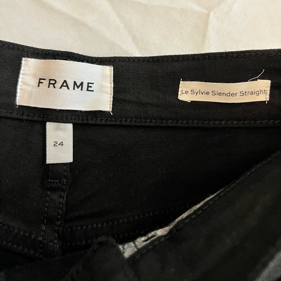 NWT FRAME Women’s Le Sylvie Straight Fit High Rise ,Wax Black. Size 24. - Picture 3 of 6